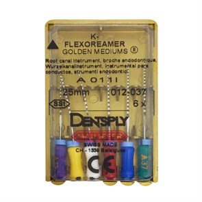 K-flexo Reamers golden medium - ручные файлы, сталь, №12-37, 25 мм, 6 шт А011-025-901-00