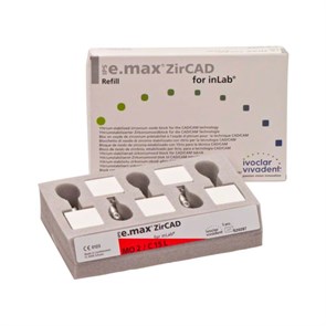 IPS e.max ZirCAD inLab - блоки из оксида циркония, цвет MO 2 C15 L, 5 шт 608459