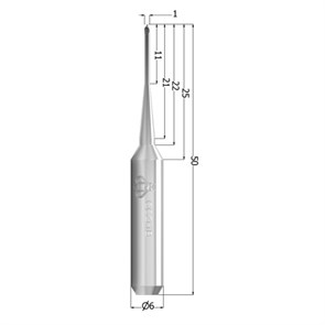 Сверло CC Zr, круглое, 1 мм CCZR1B