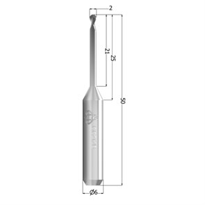 Сверло CC Zr, круглое, 2 мм CCZR2B