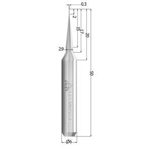 Сверло CC PMMA, круглое, 0,3 мм CCPMMA0.3B