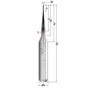 Сверло CC CoCrTi, круглое, с кольцом, 0,6 мм CCNP0.6BR