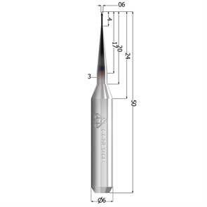 Сверло CC CoCrTi, круглое, 0,6 мм CCNP0.6B