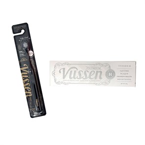 Комплект зубная паста Vussen H + щетка Vussen "Double-Wide", чёрная pack19F005_BLACK