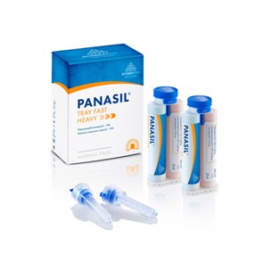 Panasil tray Fast Heavy - вязкотекучий, устойчивый материал для точных оттисков, короткое время прибывания во рту, 2x50 мл + 6 смесителей, new 1355111