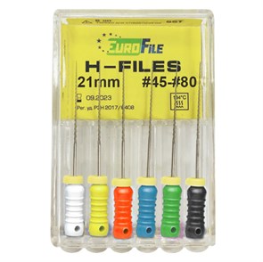 H-Files - ручные файлы, 21 мм, №45-80, сталь, 6 шт 1832021101