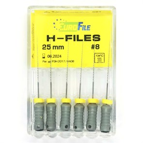 H-Files - ручные файлы, 25 мм, №08, сталь, 6 шт 1832025008-/-18302025008