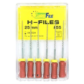 H-Files - ручные файлы, 25 мм, №55, сталь, 6 шт 1832025055-/-18302025055