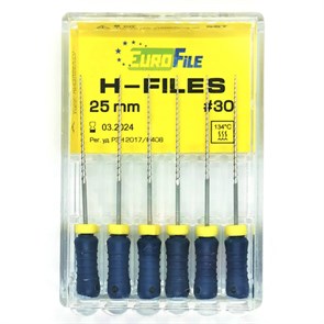 H-Files - ручные файлы, 25 мм, №30, сталь, 6 шт 1832025030-/-18302025030