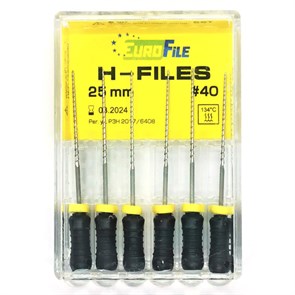 H-Files - ручные файлы, 25 мм, №40, сталь, 6 шт 1832025040-/-18302025040