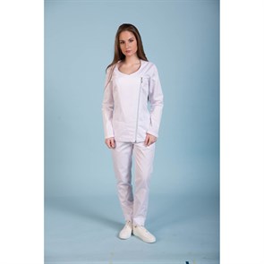 Туника женская с косой молнией, белый, 48 DRN135-WHT-48