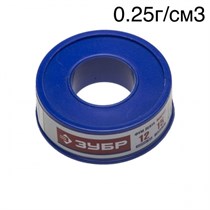 Фум лента Зубр 0.1мм х 12мм х 15м (0.25г/см3) 302030