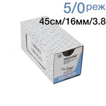 Шовный материал Ethicon Prolene W8006Т (USP 5/0, 45 см, синий, игла PC-3 Prime режущая 16 мм, 3/8 круга) 00000002824