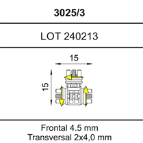 Винт Бертони 3 точки активации прямой 15х15 мм, расширение 4,5 мм/2х4,0 мм 78789