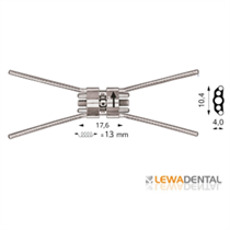 Винт для расширения небного шва с 4-мя штангами расширение 13 мм 10.4 х 4.0 х17,6 мм 74687