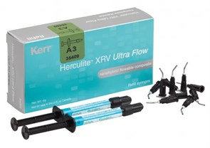 Геркулайт XRV Ультра Флоу (Herculite XRV Ultra Flow), А3, 2шпрх2гр+20насадок, 35409, KERR УТ-00003424