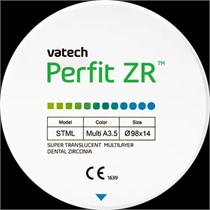 Диск многослойный из диоксида циркония Perfit ZR STML A3,5 - 25 - 98, NU25A3.5SMW, Vatech УТ-00011007