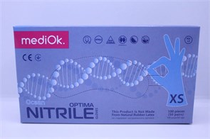 Перчатки нитриловые Оптима XS (5-6), 100шт, голубые,MediOk УТ-00009019