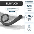 ЭЛНЕЙЛОН 5-0 75 см 16 мм 1/2, колющая 12 шт чёрный 1231915614 - фото 335904