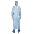 Халат хирургический стерильный с манжетами Евростандарт-Лайт с завязками, р.52-54, длина 140 см, плотность 25 г/м2, голубой st810797 - фото 341636