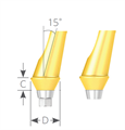 Абатмент угловой для цементной фиксации диаметр 4.5 мм, десна 1.5 мм. Угол 15% без шестигранника тип Б. SSAA451515N[H] - фото 352806