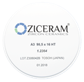 Заготовки диоксида циркония ZICERAM с оттенком A3 98,5 x16HT, супертранслюцентные A398-5x16HT - фото 360628