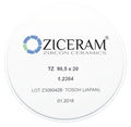 Заготовки диоксида циркония ZICERAM TZ 98,5 х20, белого цвета TZ98-5x20 - фото 363707