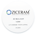 Заготовки диоксида циркония ZICERAM с оттенком A3 98,5 x14HT, супертранслюцентные A398-5x14HT - фото 364005