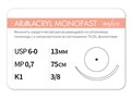 Рассасывающаяся нить с атравматической колющей иглойARMACRYL MONOFAST/Армакрил монофаст (6-0) 75 см - материал хирургический шовный стерильный с атравматической колющей иглой G2077513211-уп - фото 377812