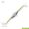 1304-1,5F TiN Удлиненная узкая гладилка с штопфером-шариком Ø1.5mm. Эргономичная ручка Ø10mm. Покрытие Gold 1304-1-5F-TiN - фото 379895