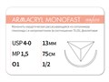 Рассасывающаяся нить с атравматической обратно-режущей иглойARMACRYL MONOFAST/Армакрил монофаст (4-0) 75 см - материал хирургический шовный стерильный с атравматической обратно-режущей иглой G2157513141-уп - фото 380090