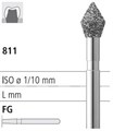 Боры стоматологические алмазные FG 811/029, зел., 6шт. ISO код 314038534029, арт: FG198/6 C FG198/6C - фото 386074