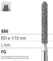 Боры стоматологические алмазные FG 886/016, 6шт. ISO код 314131524016, арт: FG124L/6 FG124L/6 - фото 386373