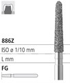 Боры стоматологические алмазные FG 886Z/018, зел., 6шт. ISO код 314210534018, арт: FG123/6 C FG123/6C - фото 386661