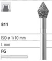 Боры стоматологические алмазные FG 811/030, черн., 6шт. ISO код 314038544030, арт: FG198/6 CB FG198/6CB - фото 386756