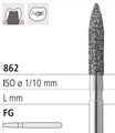 Боры стоматологические алмазные FG 862/015, красный, 6шт. ISO код 314249514015., арт: FG4311S/6 FG4311S/6 - фото 387227