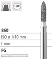 Боры стоматологические алмазные FG 860/015, черный, 1 шт. ISO код 314247544015, арт: FG205/1 CB FG205/1CB - фото 387635