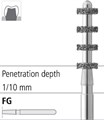 Боры стоматологические алмазные FG 834/008, 1шт. ISO код 314552524027, арт: FGS8/1 FGS8/1 - фото 388169