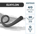 Полиамид ELNYLON — нерассасывающаяся нить, 3/8, обратно-режущая игла 20 мм, толщина 4/0 (1,5), 75 см, 12 шт 40N7DQ20 - фото 389049