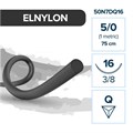 Полиамид ELNYLON — нерассасывающаяся нить, 3/8, обратно-режущая игла 16 мм, толщина 5/0 (1), 75 см, 12 шт 50N7DQ16 - фото 389065