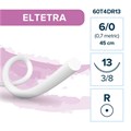 Политетрафторэтилен ELTETRA — нерассасывающаяся нить, 3/8, колющая игла 13 мм, толщина 6/0 (0,7), 45 см, 12 шт 60T4DR13 - фото 389114
