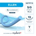 Шовный материал ELLEN 5/0 (12 шт, 75 см, прогрессивно-изогнутая, 13 мм, колющая) 50P7PY13 - фото 416242