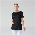 Туника женская с молнией сзади, короткий рукав, черный, 44 DRN415-BLK-44 - фото 426069