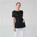 Туника женская с молнией сзади, короткий рукав, черный, 50 DRN415-BLK-50 - фото 426106