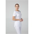 Туника женская с молнией сзади, короткий рукав, белый, 42 DRN415-WHT-42 - фото 426173