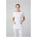 Туника женская с молнией сзади, короткий рукав, белый, 52 DRN415-WHT-52 - фото 426177