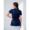 Туника женская на кнопках с поясом, синий, 52 MA766-BLU-52 - фото 426193