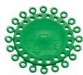 Сепаратор эластичный для резцов 1.5 mm, 1 модуль х 20 колец  зеленый 67465 - фото 453007