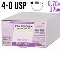 ПГА РЕСОРБА 4-0 USP, 0.70 м, 17мм, 24 шт, фиолетовый 1231915032 - фото 462558