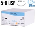 Резопрен 5-0 USP, 0.75 м, 18 мм, 36 шт, голубой 1231915026 - фото 462597